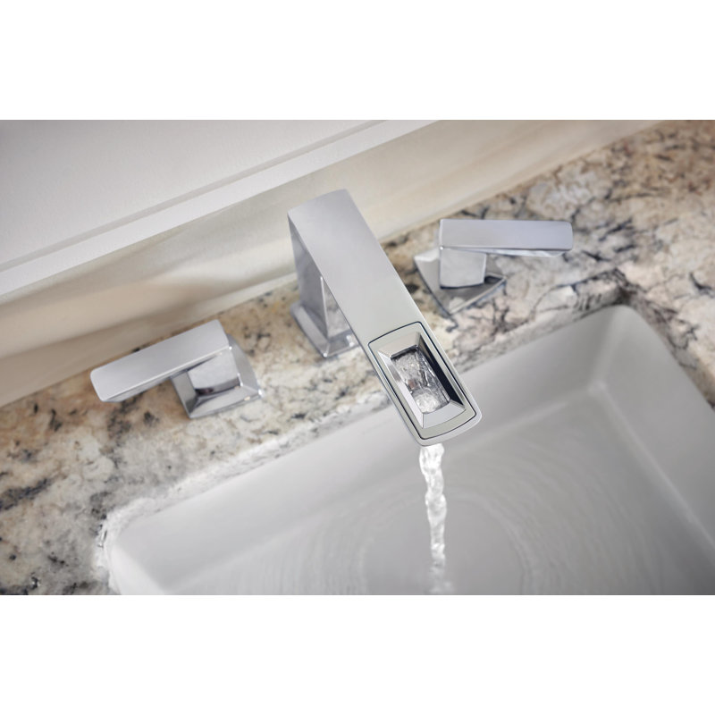 Vettis Widespread Lavatory Faucet With Open-Flow Spout, Polished Chrome
