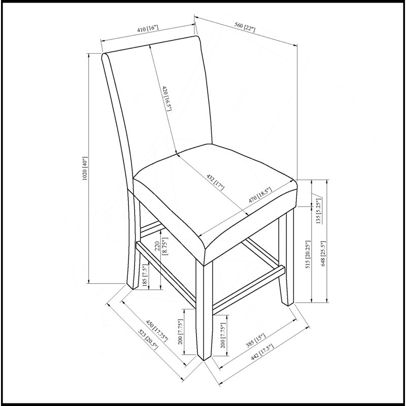 Ensemble de 2 chaises de salle à manger rembourrées en tissu Transitional