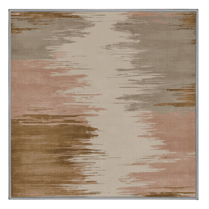 Tapis gris aquarelle lavable à la machine, Carré 5 pi