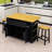 Cheryllynne 3-Piece Kitchen Island Set with Built-in Charging Station, Expandable Countertop and Two Bar Stools-1158647968
