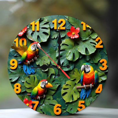 Tropical Parrot Clock
