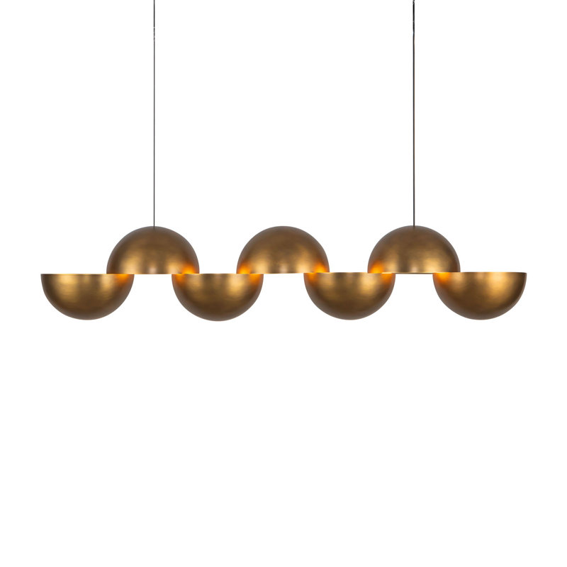 Void 41-in Black dimmable LED Linear Pendant, Antique Brass