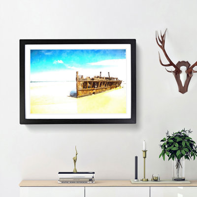 Maheno Shipwreck Australia - Picture Frame Graphic Art Print