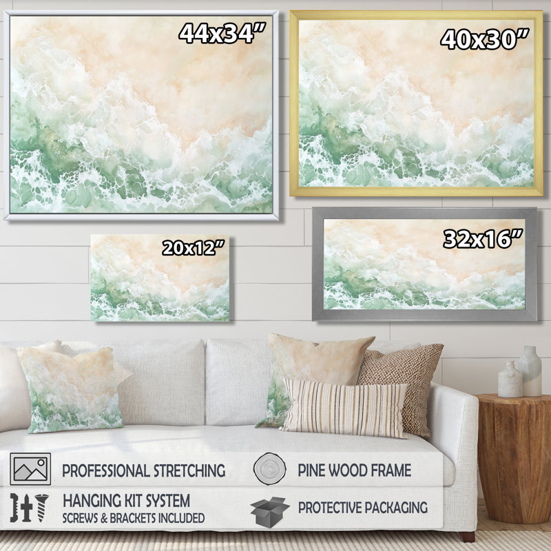 «Shimmering Reverie Of Storm» - art mural vagues côtières, H 12 po x l 20 po, Noir