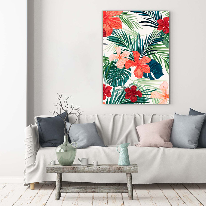 Hawaiian Flowers - Wrapped Canvas Print
