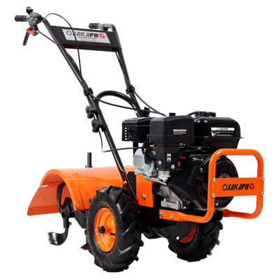 Heavy Duty Rear Tine Tiller with 7HP Gas Engine, 2-Stroke Cultivator for Garden Soil Preparation