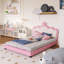 Lit princesse rembourré en bois avec tête de lit-209384892-209384893