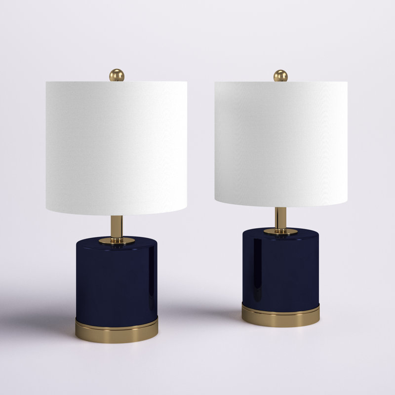Ensemble de lampes de table bleu marine / or 20,5 "Livsey