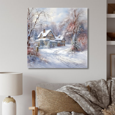 Winter charm at country home - Paysage d'hiver grand art mural