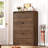 Shoe Cabinet With 3 Flip Drawers & Adjustable Shelves, Narrow Freestanding Shoe Storage Cabinet For 18-27 Pairs, Hidden Slim Shoe Rack Cabinet For Entryway, Walnut