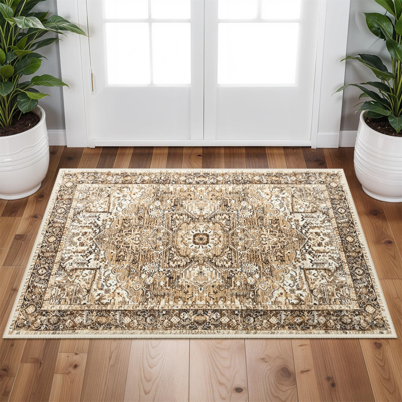 Fillender Washable Soft Vintage Rug Fashion Floral Rug For Living Room Dorm Decor, Rectangle 2' x 3'
