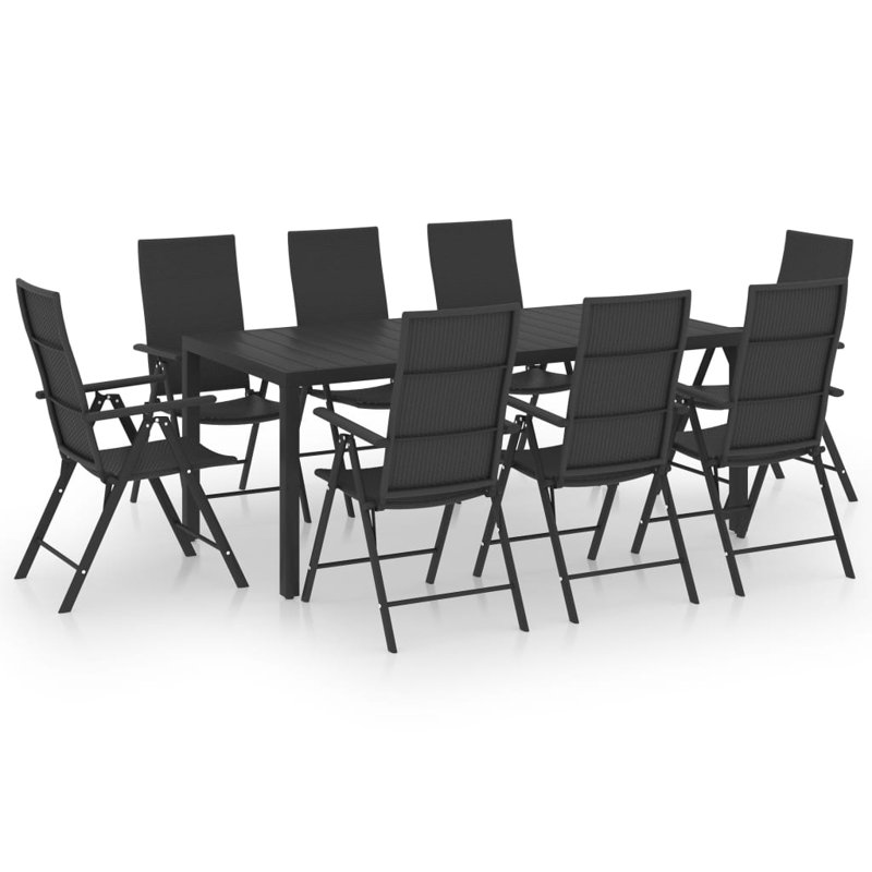 Rectangular 8 - Person Dining Set, Black