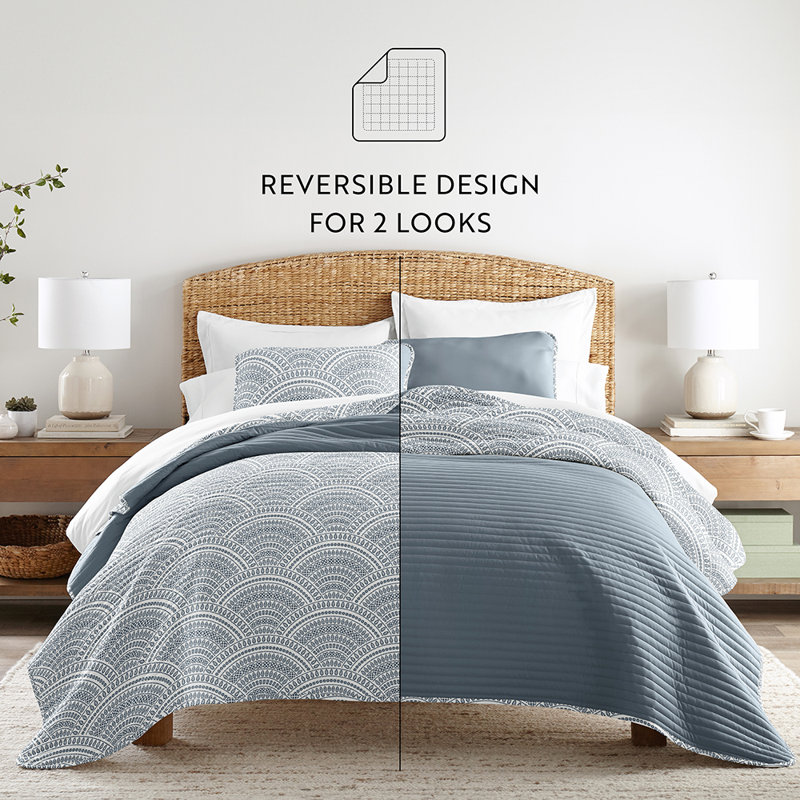 Becky Cameron Quilt, Dusk Blue, Full/Queen Quilt + 2 Standard Shams