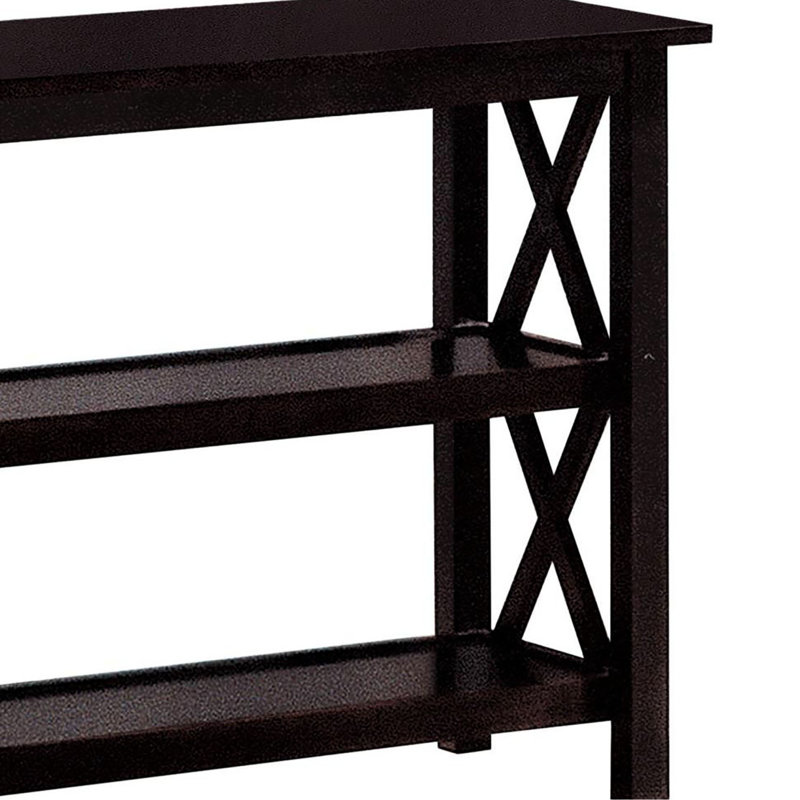 Transitional Style Table, Deep Finish, Two Shelves For Practical Storage Stylish 2-Shelf Table In , Fits Various Home Decor Styles