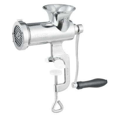 Hachoir à viande manuel, hachoir à viande en acier inoxydable 304 avec pince de table en acier, hachoir à viande et 2 assiettes coupantes, accessoire à biscuits, tube à saucisses pour biscuits aux champignons et au poivre