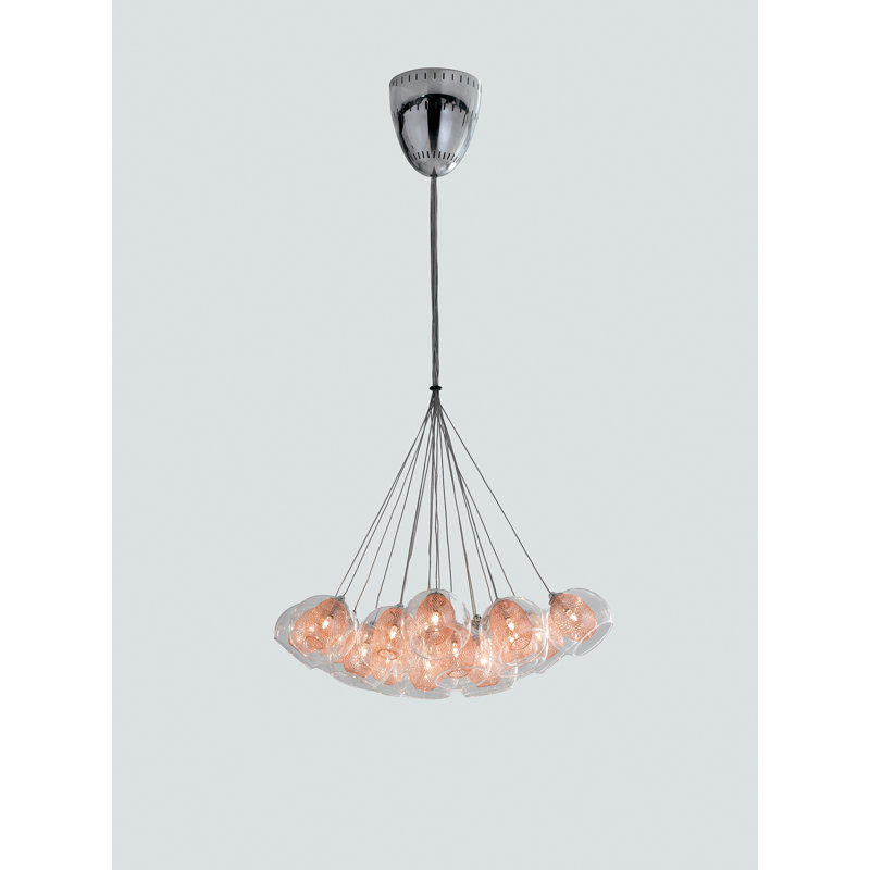 Genaro 19 - Light Chrome/Copper Cluster Pendant