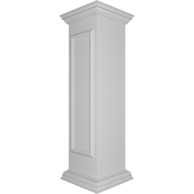 Poteau droit avec poteau, panneau plat et garniture de base (trousse d'installation incluse), H 48 po x l 12 po x P 12 po