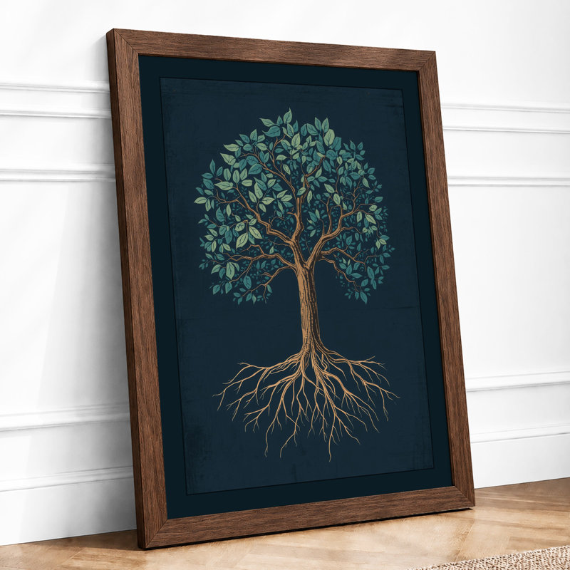 Rooted Tree Botanical - Framed Print, Walnut, A4 - 29.7 x 21.0 cm