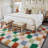 Celi Modern Checkered Shag Area Rug With Non-Slip Backing-544469202-567714514
