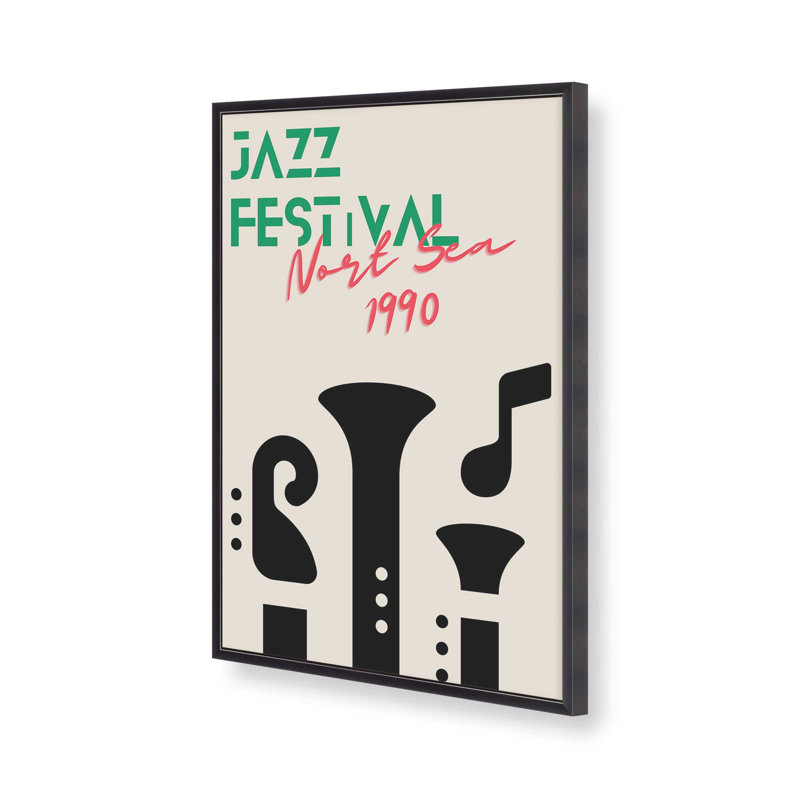 Jazz Festival 1990, reproduction d'affiche, H 15,25 po x l 12,25 po, Zinc patiné