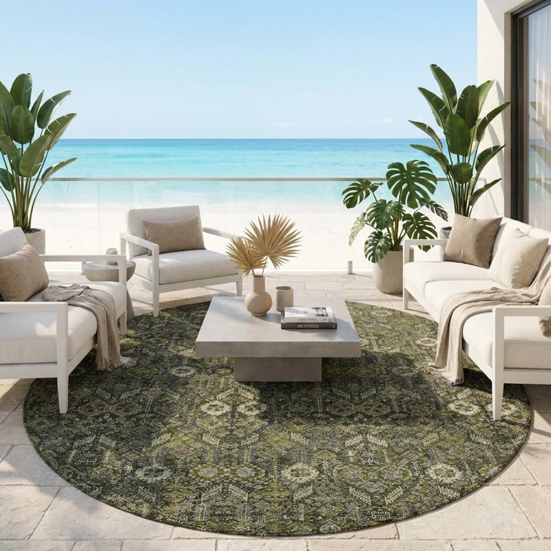 Tapis d'intérieur rond 8 po