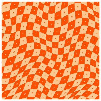 Orange Beige Checkered Blankets