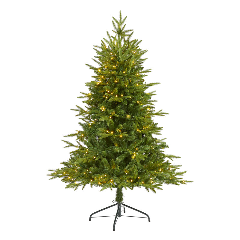Green Lighted Artificial Christmas Tree, 5' H