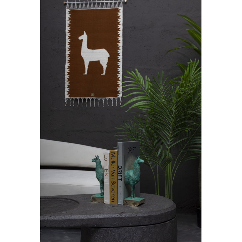Llamas Decorative Bookends In Casted Bronze, Set Of 2, By Andean, In Stock