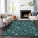 Premium Machine Washable Prisco Teal Rug