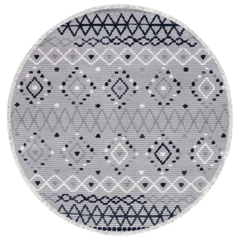 Marrakesh Performance Geometric Rug, Round 6'7"