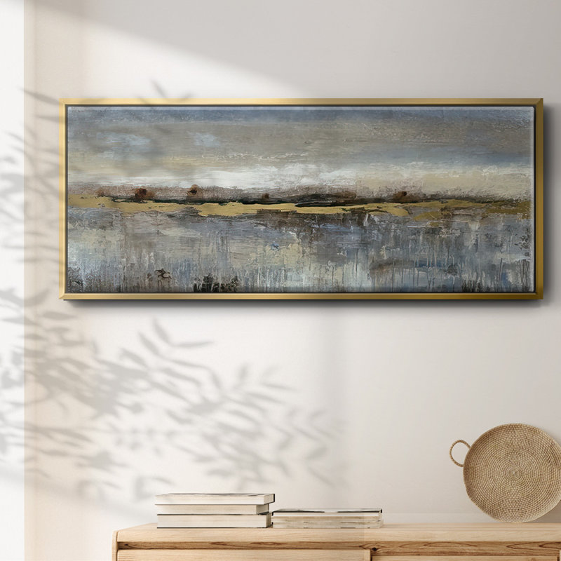 Abstract March II- Framed Canvas, 20" H x 50" W