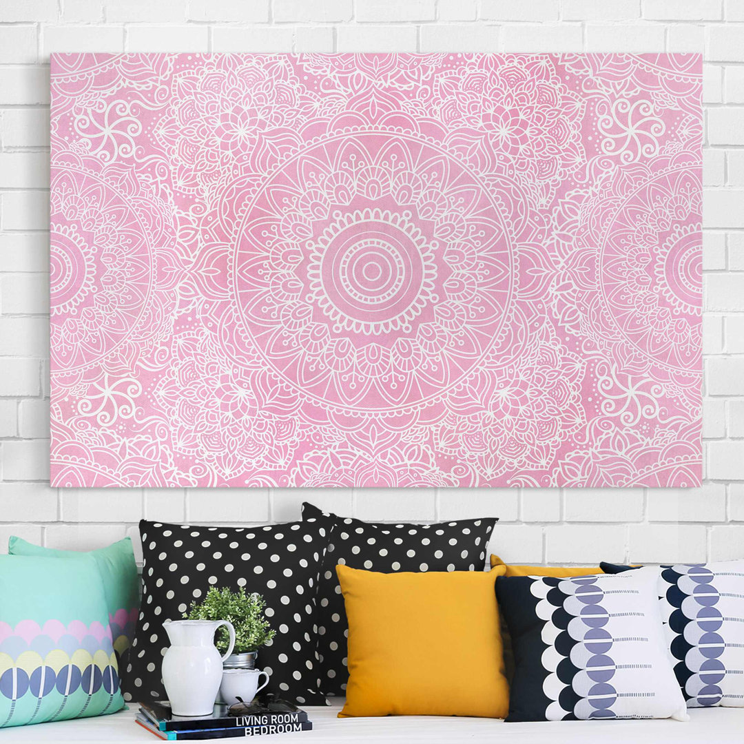 Leinwandbild Muster Mandala Rosa