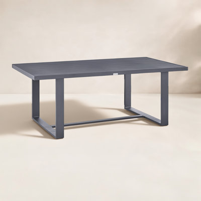 Ensemble de table de salle à manger d'extérieur rectangulaire Ceion en aluminium avec coussins gris