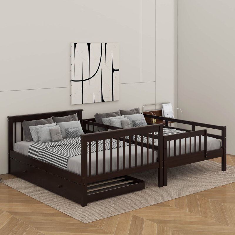 Full Over Full Bunk Bed With Trundle, Espresso