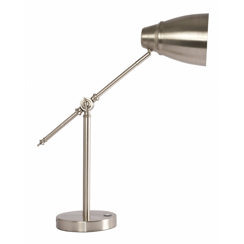 Lampe de bureau réglable en argent brossé à DEL