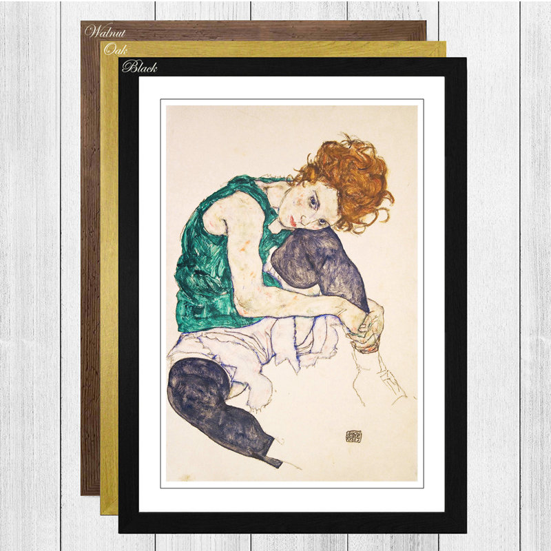 Egon Schiele - Single Picture Frame Painting, Oak