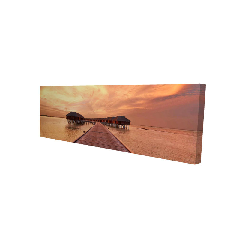Décoration de chambre côtière | Sea Sea, art mural corail sur toile, H 48 po x l 16 po