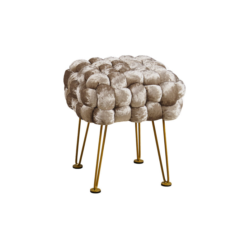 40.6cm Wide Velvet Square Standard Ottoman, Simply Taupe Velvet