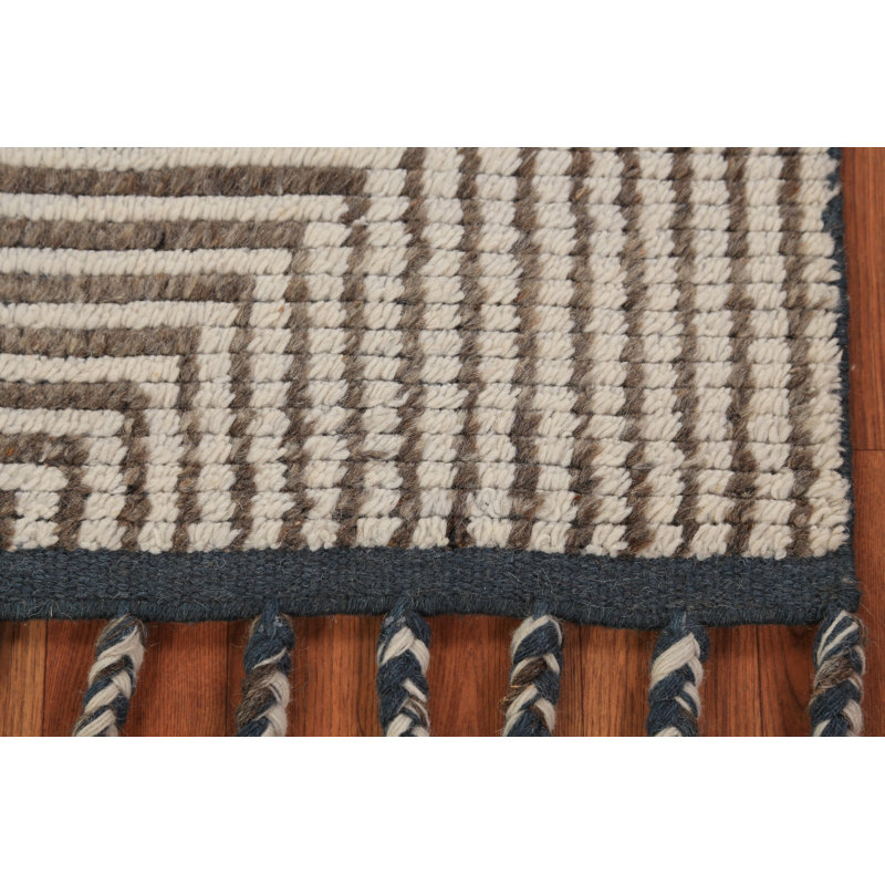 Tapis marocain moderne en laine fait à la main 2x3