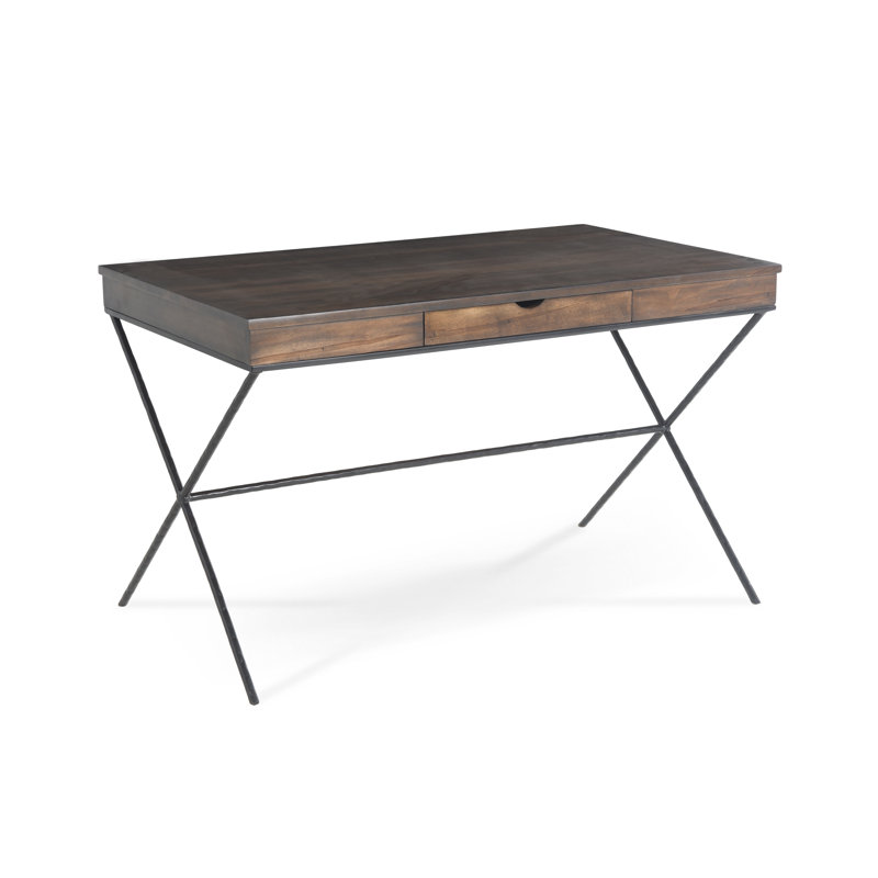 Bureau debout en bois massif Abbott, Étain antique, Noix de cajou
