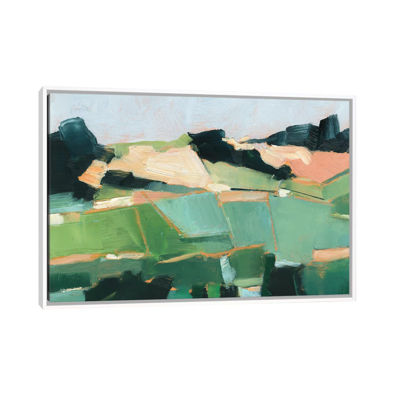 «Rolling Fields I» par Ethan Harper - reproduction d'art, H 32 po x l 48 po x 1,5 po, Toile blanche encadrée, Pas de tapis