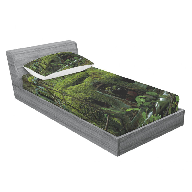 Ensemble de draps anciennes forêts abandonnées, Ensemble de draps pour lit simple avec drap-housse