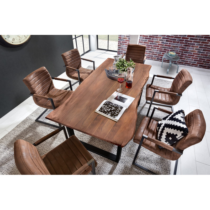 Farsund Dining Table, H77 x L160 x W85cm, Walnut, Black