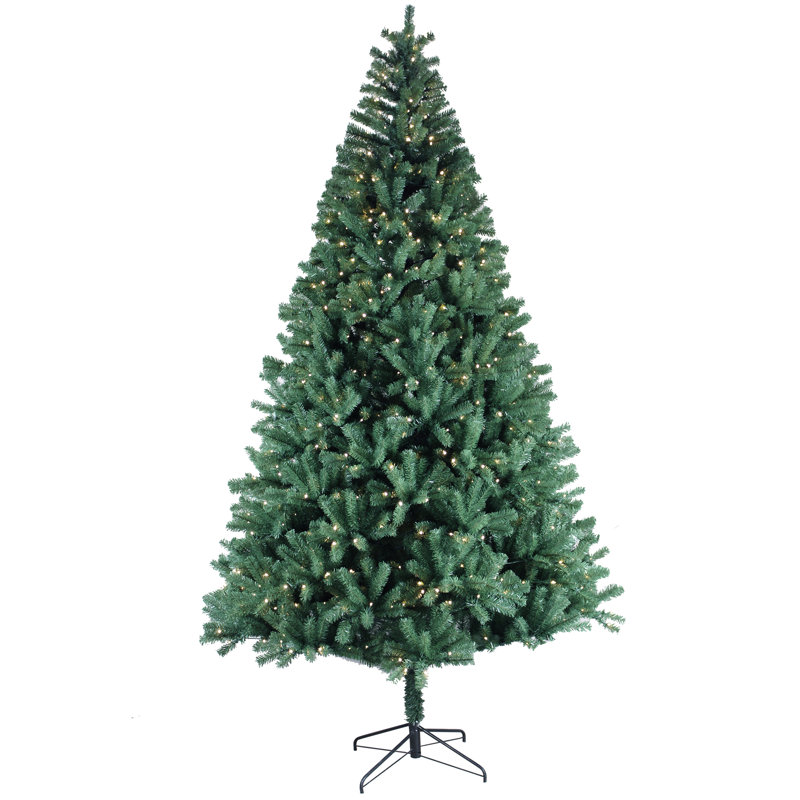 Arbre de Noël automatique 9 pi jaune-vert clair Cet arbre de Noël à DEL vert pré-éclairé de 108 po possède des branches denses pour un effet de décoration de Noël réaliste