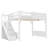 Full Size Solid Wood Loft Bed with Built-in Wardrobe, Storage & Bedside Shelves, Full Guardrails, Stairs, No Box Spring, White-891814669-891814668