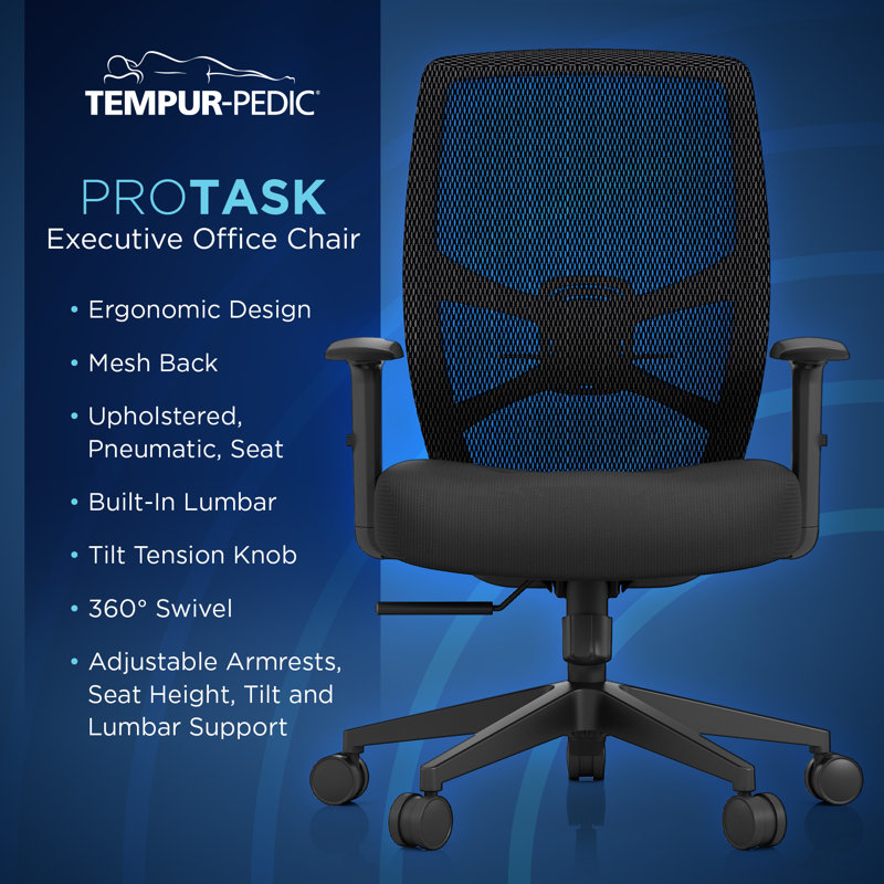 Fauteuil de direction Tempur-Pedic ProTask, Noir, noir, noir, noir