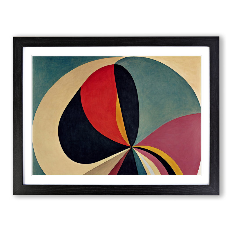 Dashing Modern Abstract Art - Single Picture Frame Print, 25cm H x 34cm W x 2cm D, Black Framed