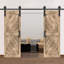 Ensemble de quincaillerie pour porte de grange coulissante standard à double rail rustique de 2 m (6,6 pi)-53923229