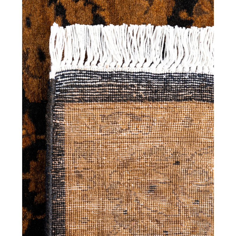 Overdyed Hand-Knotted Wool Modern-Contemporary Brown Runner 3' 1" x 8' 2"