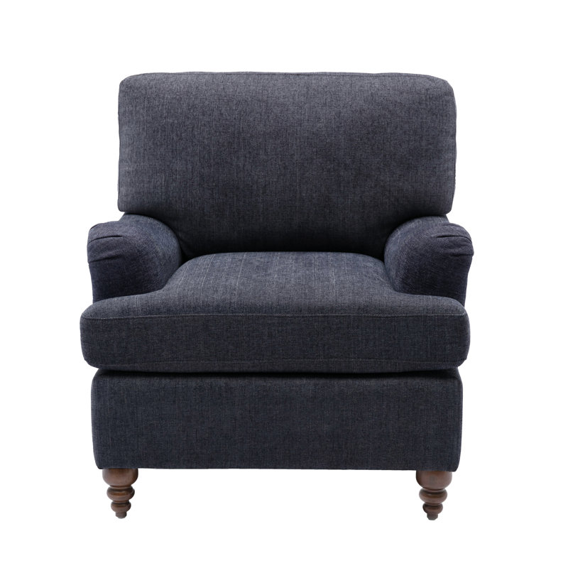 34.5" W Polyester Armchair, Navy